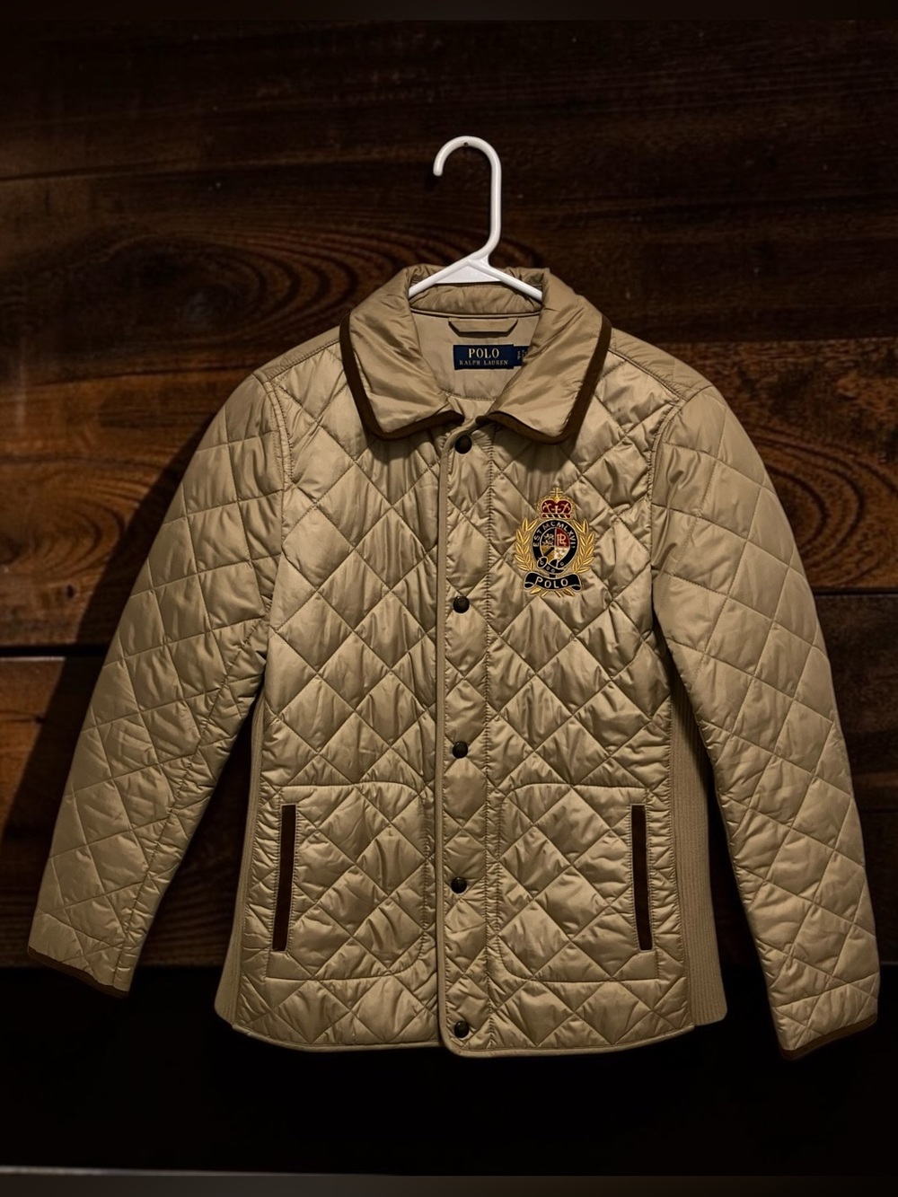 LIKE BRAND NEW! PERFECT! POLO RALPH LAUREN CREST-PATCH QUILTED UTILITY JACKET